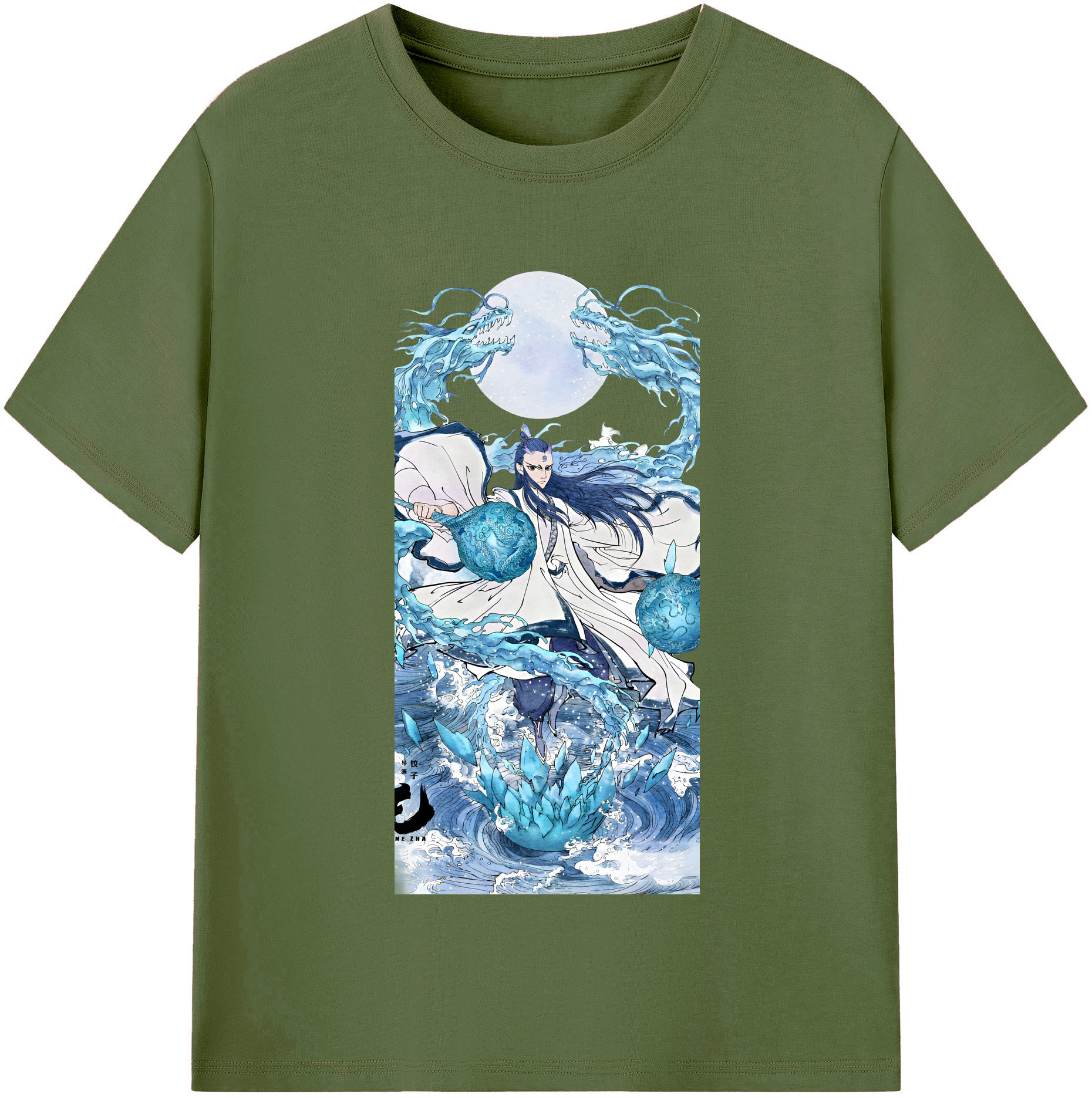 （画像用） Ne Zha 2 ナタ 魔童の大暴れ 綿100％半袖Tシャツ（フロントプリント）
